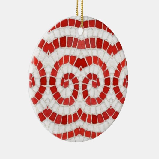 RED IONIC MOSAIC Keramik Circle Ornament (Rechts)