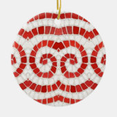 RED IONIC MOSAIC Keramik Circle Ornament (Vorne)