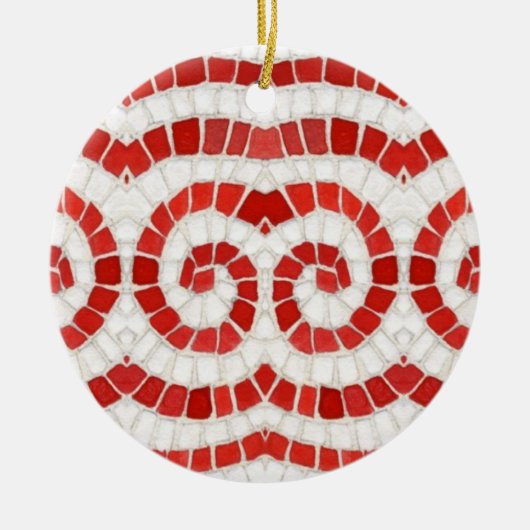 RED IONIC MOSAIC Keramik Circle Ornament (Vorne)