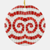 RED IONIC MOSAIC Keramik Circle Ornament (Hinten)