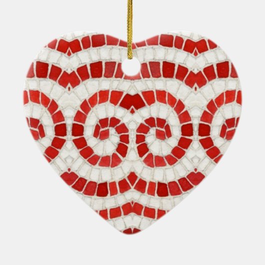 RED IONIC MOSAIC Keramik Herzdekoration Keramik Ornament (Hinten)