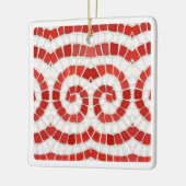 RED IONIC MOSAIC Keramik Square Ornament (Links)