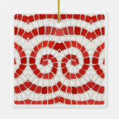 RED IONIC MOSAIC Keramik Square Ornament (Rückseite)