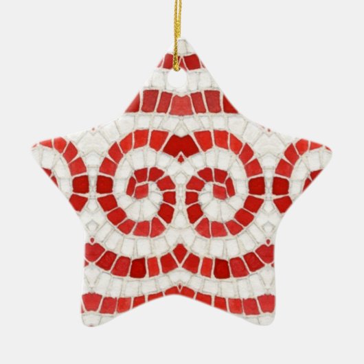 RED IONIC MOSAIC Keramik Star Ornament (Vorne)