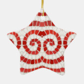 RED IONIC MOSAIC Keramik Star Ornament (Hinten)
