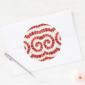 RED IONIC MOSAIC Large Round Stickers (Umschlag)