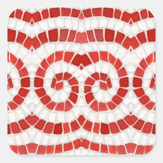 RED IONIC MOSAIC Large Square Stickers (Vorderseite)