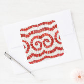 RED IONIC MOSAIC Large Square Stickers (Umschlag)