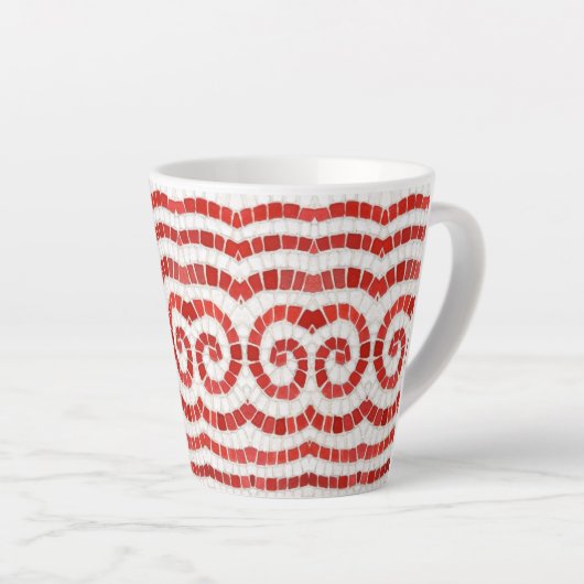 RED IONIC MOSAIC Latte Tasse (Rechte Ecke)