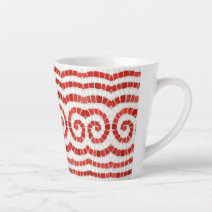 RED IONIC MOSAIC Latte Tasse