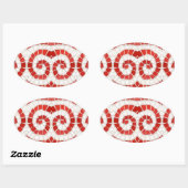 RED IONIC MOSAIC Oval Stickers (Blatt)