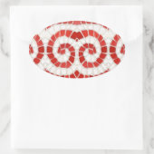 RED IONIC MOSAIC Oval Stickers (Tasche)