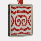 RED IONIC MOSAIC Premium Square Ornament Aus Metall (Rechts)
