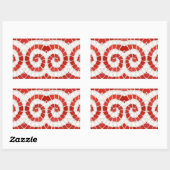RED IONIC MOSAIC Rectangle Stickers (Blatt)