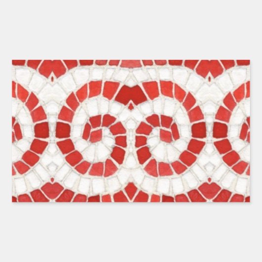 RED IONIC MOSAIC Rectangle Stickers (Vorderseite)