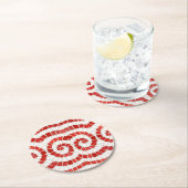 RED IONIC MOSAIC Round Paper Untersetzer (Vor Ort)