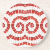 RED IONIC MOSAIC Round Sandstone Untersetzer (Vorne)