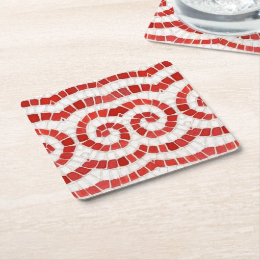 RED IONIC MOSAIC Square Paper Untersetzer (angewinkelt)