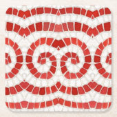 RED IONIC MOSAIC Square Paper Untersetzer (Vorderseite)