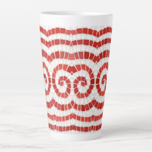 RED IONIC MOSAIC Tall Latte Tasse (Vorderseite)