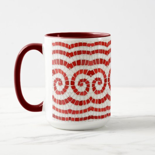 RED IONIC MOSAIC Tall Maroon Combo Tasse (Links)
