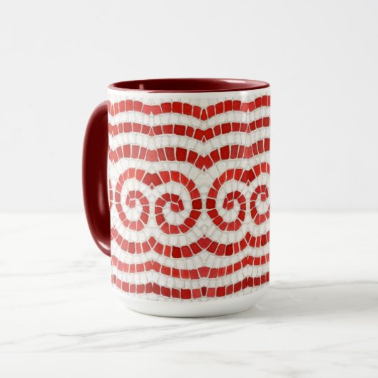 RED IONIC MOSAIC Tall Maroon Combo Tasse (Vorderseite Links)