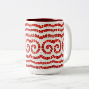 RED IONIC MOSAIC Tall Maroon Zwei-Tonen-Tasse Zweifarbige Tasse