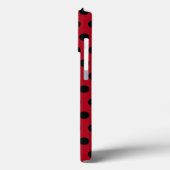 Red iPhone Case mit Black Polka Dots wählen Farbe (Rückseite / Links)