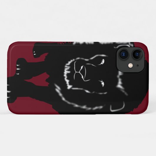 Red iPhone Case mit Lion - Wählen Sie Farben (Rückseite (Horizontal))