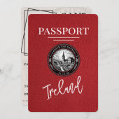 Red Ireland Passport Save the Date (Vorne/Hinten)