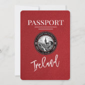 Red Ireland Passport Save the Date (Vorderseite)
