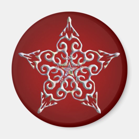 Red Iridescent Star Magnet (Vorne)