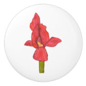 Red Iris Drawer Pull Keramikknauf (Vorderseite)
