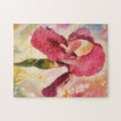 Red Iris Flower Garden Art Puzzle (Horizontal)