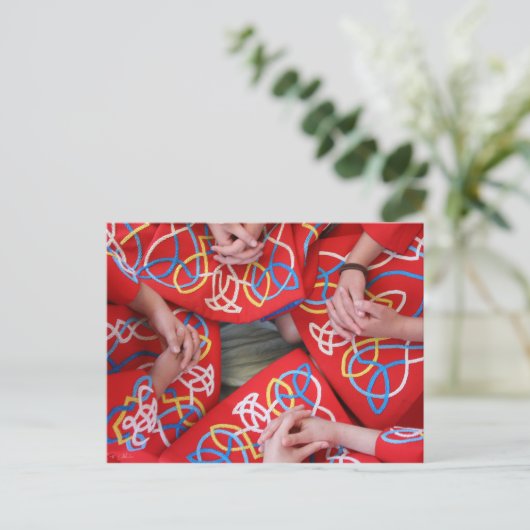 Red Irish Dance Dress Postcard Postkarte (Stehend Vorderseite)