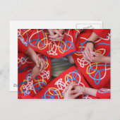 Red Irish Dance Dress Postcard Postkarte (Vorne/Hinten)