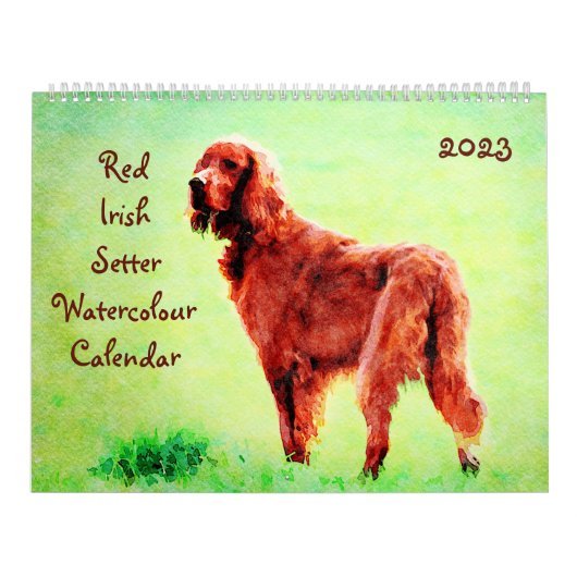 Red Irish Setter Dog Breed Owner Lover Geschenk Kalender (Titelbild)