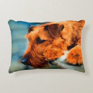 Red Irish Terrier Dog Art Pet Portrait I Miss You Dekokissen