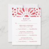 Red Islamic Pattern Multi Event Hochzeit RSVP Karte (Vorderseite)