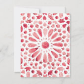 Red Islamic Pattern Multi Event Hochzeit RSVP Karte (Rückseite)