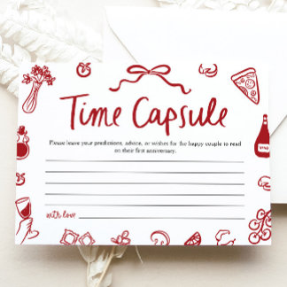 Red Italian Amore Time Capsul Brautparty Game Einladung