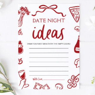 Red Italian Date Night Ideas Brautparty Game Einladung