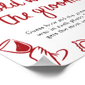 Red Italian Hand Drawn Guess How Old The Groom Poster (Ecke)