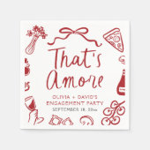 Red Italian That's Amore Pizza Engagement Party Serviette (Vorderseite)