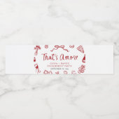 Red Italian That's Amore Pizza Engagement Party Wasserflaschenetikett (Einzelnes Label)