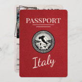 Red Italy Passport Save The Date (Vorne/Hinten)
