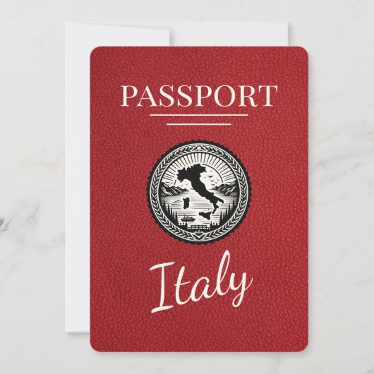 Red Italy Passport Save The Date (Vorderseite)