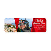 Red Italy Trendy Modern Nature Rom Adressetikett (Vorne)