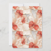 Red Ivory Coral Floral Baby Dusche Einladung (Rückseite)