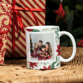 Red & Ivory Poinsettia Family Foto Tasse